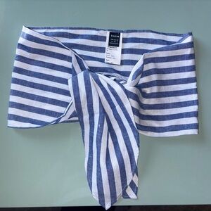 SHEIN Navy and White Striped Bandau and Short Set - NEW